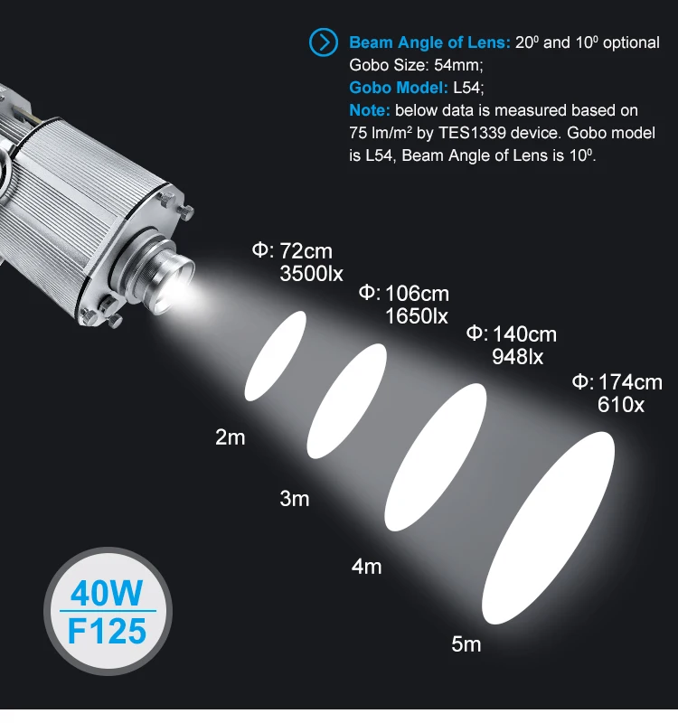 logo floor projector 40W LED outdoor gobo light waterproof IP65