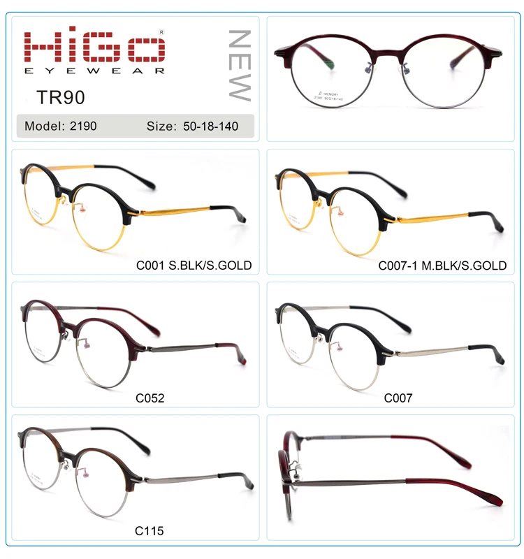 Japanese Eyewear Brands Tr90 Prescription Optical Eeywear Glasses Frame
