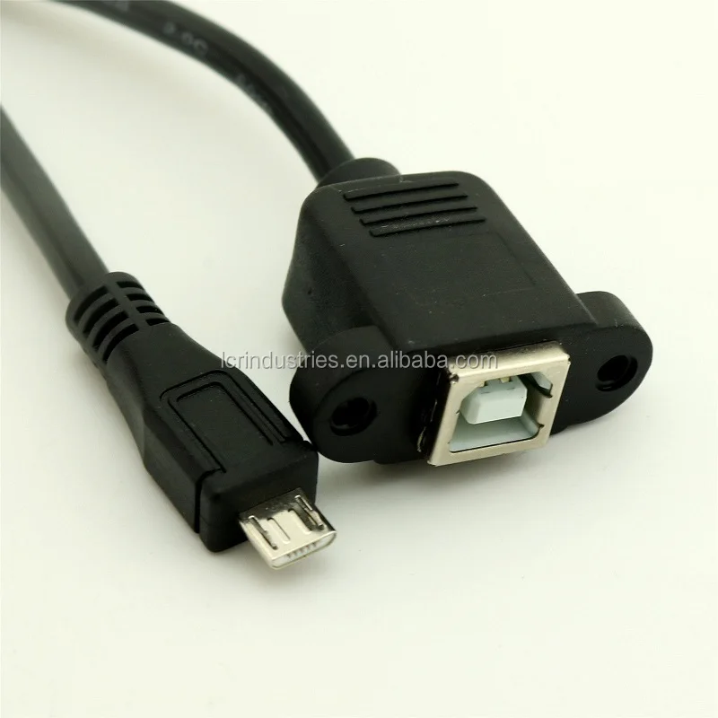 Right Angle Usb B Male To Type B Usb B Female Panel Mount Extension Cable For Printers Buy 2289