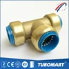 DZR lead free brass shark bite push in fittings for PEX CPVC PVC copper pipe