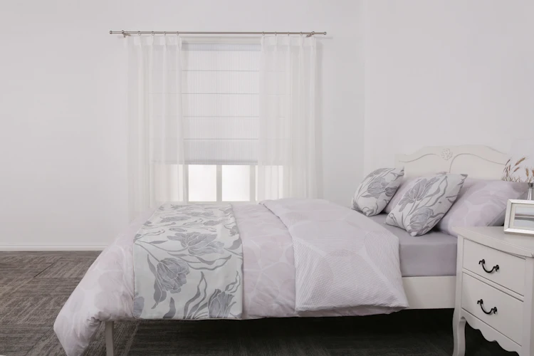 Grey striola roman shades horizontal curtain jalousie windows printed blinds
