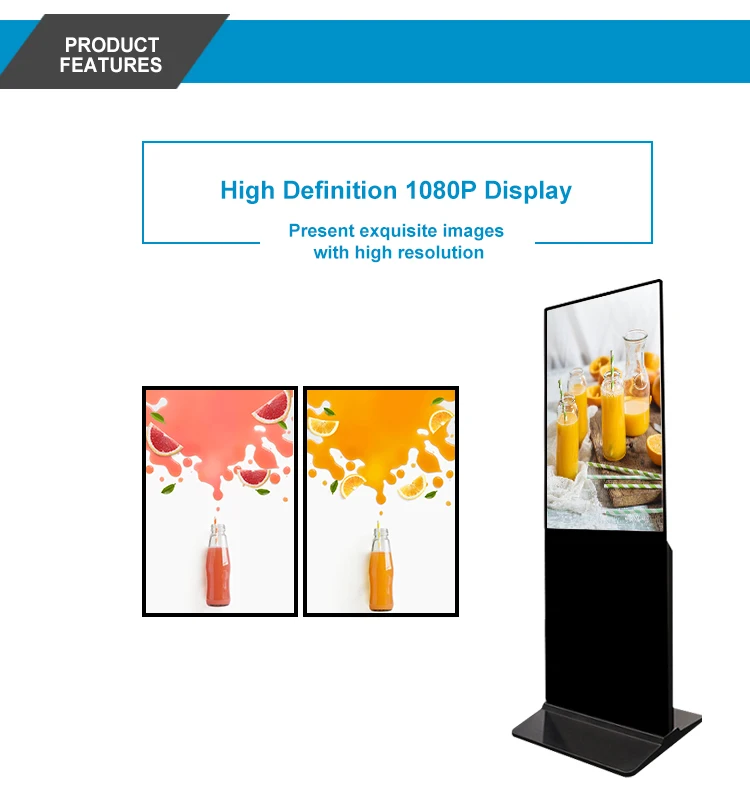 Indoor Touch Screen Vertical Display TV LCD Digital Signage Advertising Player