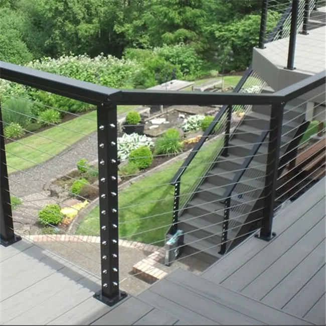 Wire Rope Fence Stair Railing End Cap Safety Staircase Cable Railings