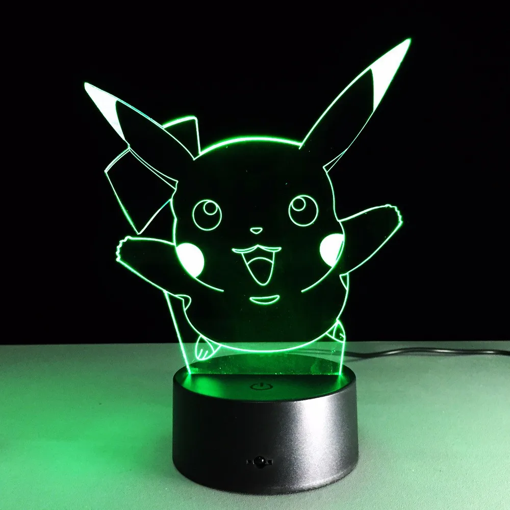 Pikachu LED Night Light 3D Illusion lampada Pokemon go Lampada Da Tavolo Pokeball Charmander Illuminazione Della