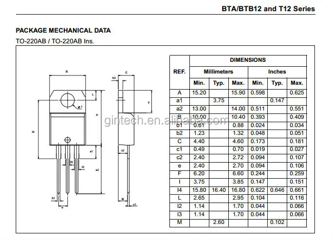 Bta12 600b характеристики схема подключения