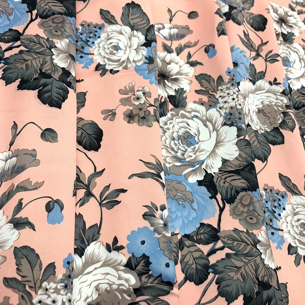 低起订量高品质 100 聚酯 3d 数码印花美丽的雪纺哑光面料