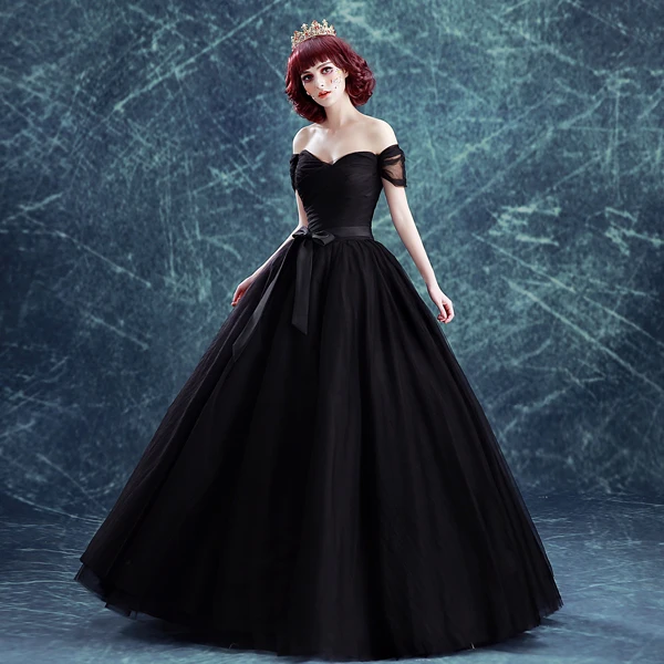 plain black evening gown