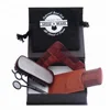 Wholesale wine red beard brush two-sided model comb scissors cloth bag magnet box beard care set