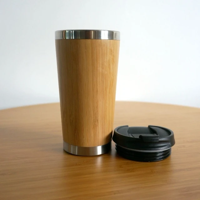 eco friendly reusable double wall bamboo vacuum cup with custom
