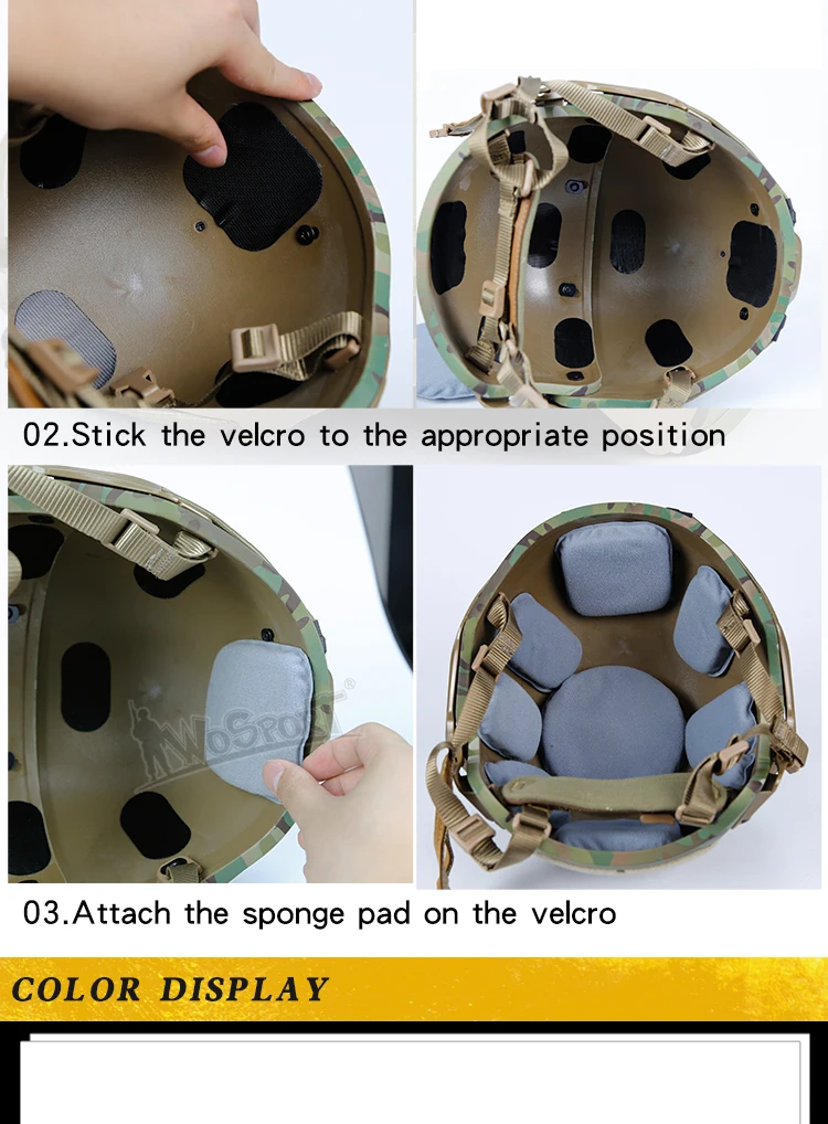 Military Tactical Helmet Sponge Pads Set Protective Head Cushion For Af Helmet Airsoft Paintball