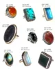 Silver 925 Turquoise Ruby Black onyx Cabochon Rings wholesaler