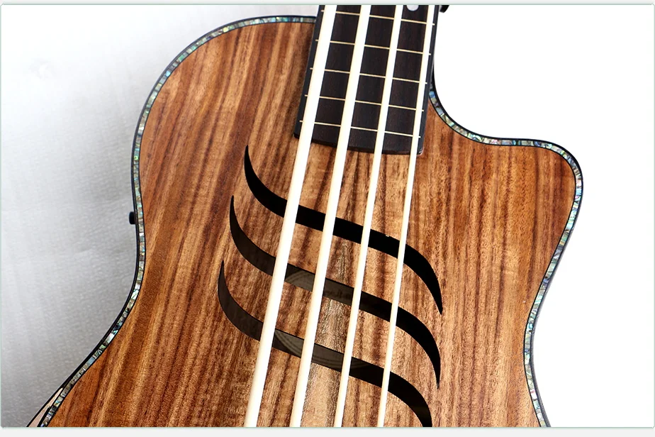 Solid Acacia Big Ukulele Guitar Fretless Mini Electric Acoustic Ukulele