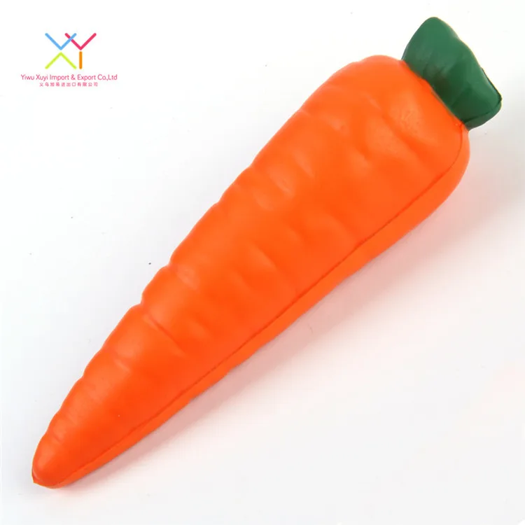 Wholesale personalized pu carrot shape custom vegetable stress ball
