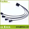 22AWG PC Cooling Fan IDE Molex 4Pin to 4*3pin PWM Convert Connector Power Cable