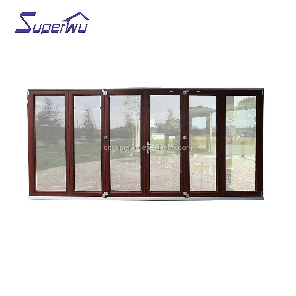 Hot sale good price powder coating outdoor exterior double glazed  aluminium bi folding glass door