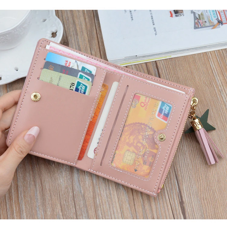 Women Wallet Teen Girls Cute Fox Tassel Coin Purse Short Wallet Card   HTB1a99pRrvpK1RjSZFqq6AXUVXaT 