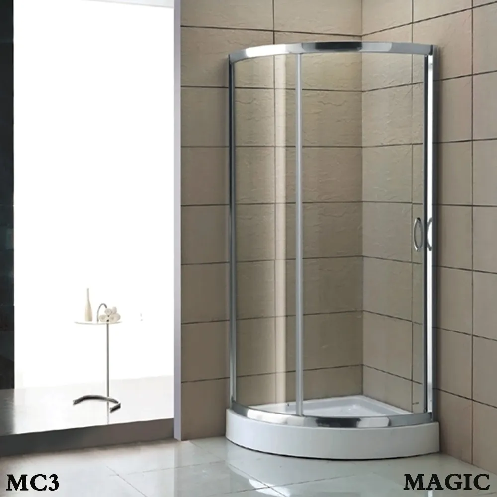 Aluminum Framed,6mm/5mm Tempered Clear Glass,Arc Shower Cabin(80x80