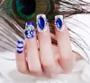 Wholesale bride 3D fake nails press on full cover design back glue false finger nail tips
