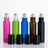 Wholesale empty perfume 4ml 6ml 8ml 10ml frost clear amber green blue glass roll on bottle with roller ball