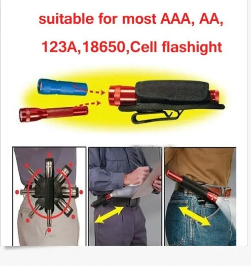 Heavy Duty Waterproof Nylon Tactical Flashlight Holder With D Ring