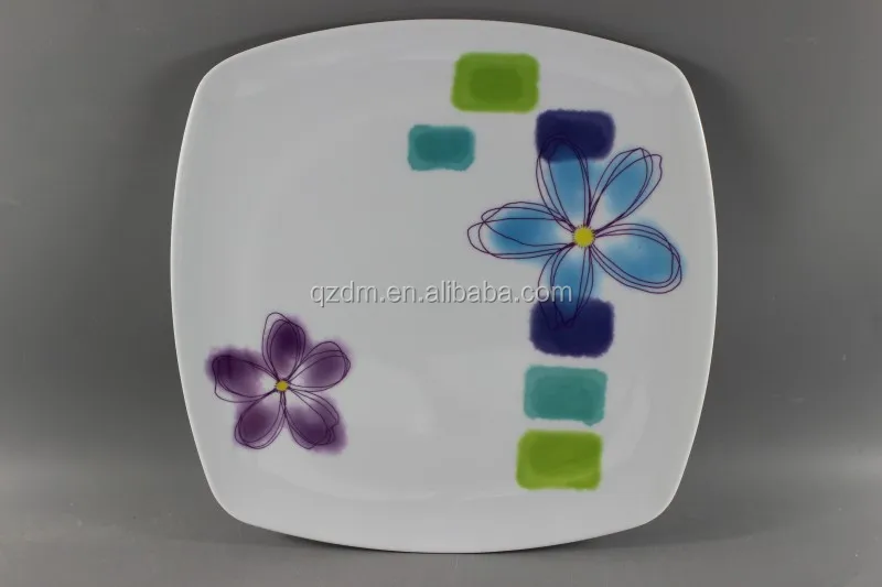 Cheap Square Melamine Dinner plate Custom Print