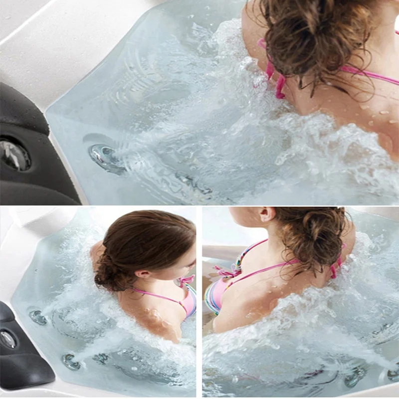 4 Person Acrylic Material Whirlpool Massage Spa Outdoor Bathtub with Foot Step