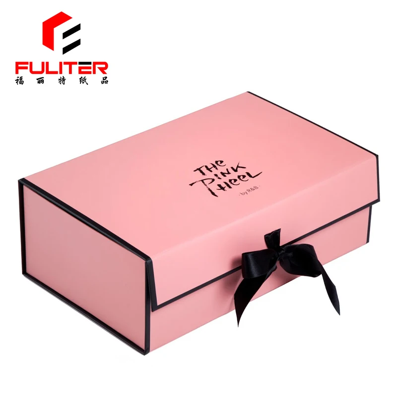 Lady Girl Fancy Pink Cardboard Shoe Packaging Box Wholesale