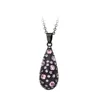 New 100% Handmade Women's Stainless Steel IP Gun Metal with Multi Pave Set Champagne CZ Drop Necklace
