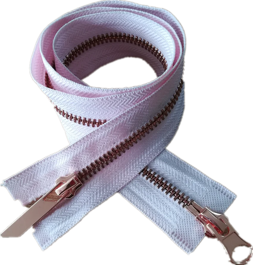 No5 Gold Metal Zipper Two Open Key Locking Sliders Buy Metal Zipper