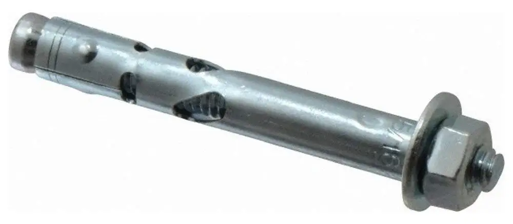 5/16" Diam, 2-1/2" OAL, Grade 1018, Sleeve Concrete Anchor Steel, 1" Min Embedment, Hex Nut Head, Hex Drive, 5/16" Drill