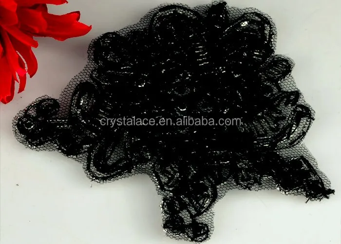 OEM manufacturing sew on rhinestone patche, rhinestone applique with tulle backing