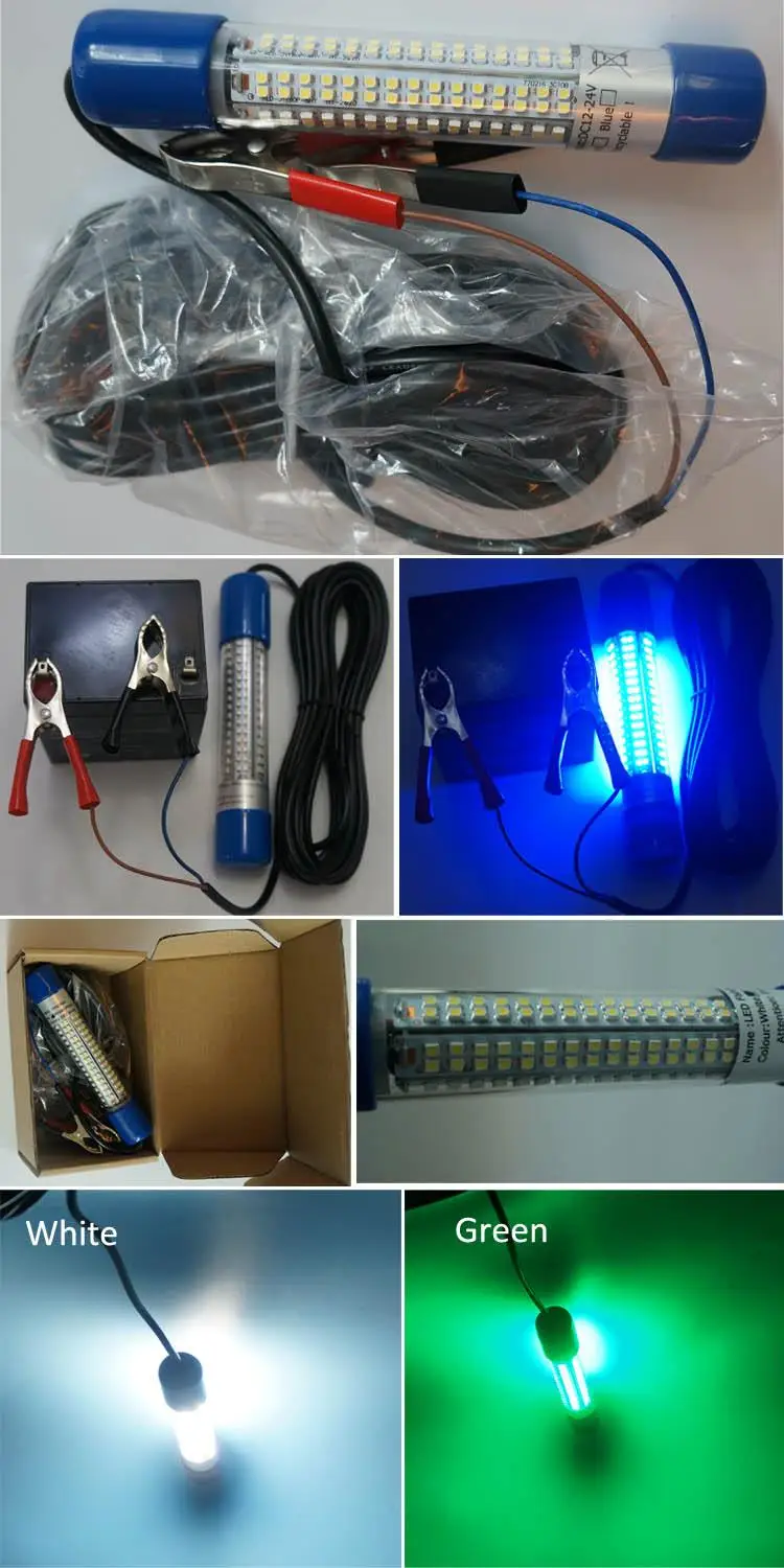 12V LED Green Underwater Fishing Light Lamp 10W Fishing