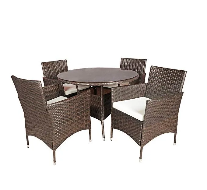 Out Door Garden Furniture Rattan Dining Table Chairs Set - Buy Table