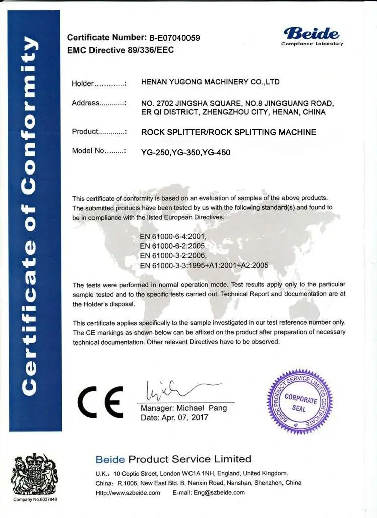splitting machine stone