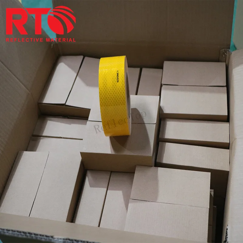 5.08cm* 45.7m Professional Supplier For Acrylic/PMMA Reflector Reflective Sheet Sheeting Sticker With Adhesive for Truck Trailer factory