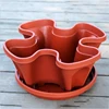 5 Tier Stackable Plastic Planter Vertical Garden Pot For Flowers Vegetables