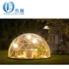 High grade white coated steel geodesic dome tent with PVC fabric cover and a round shape PVC door