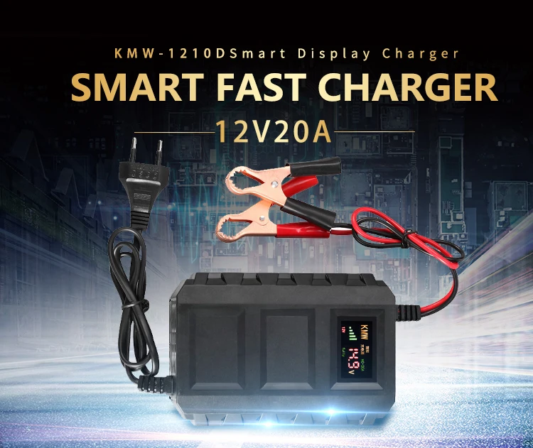 12v Auto Portable Universal 20a Automatic Lead Acid Battery Charger