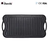 Preseasoned Skillet Rectangular Reversible BBQ Grill pan cast iron steak plate cast iron griddle