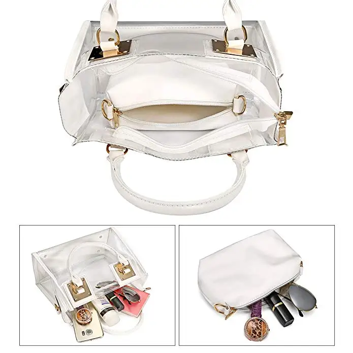 Opromo Clear Crossbody Handbags Waterproof Clear Shoulder Bag Transparent Purse