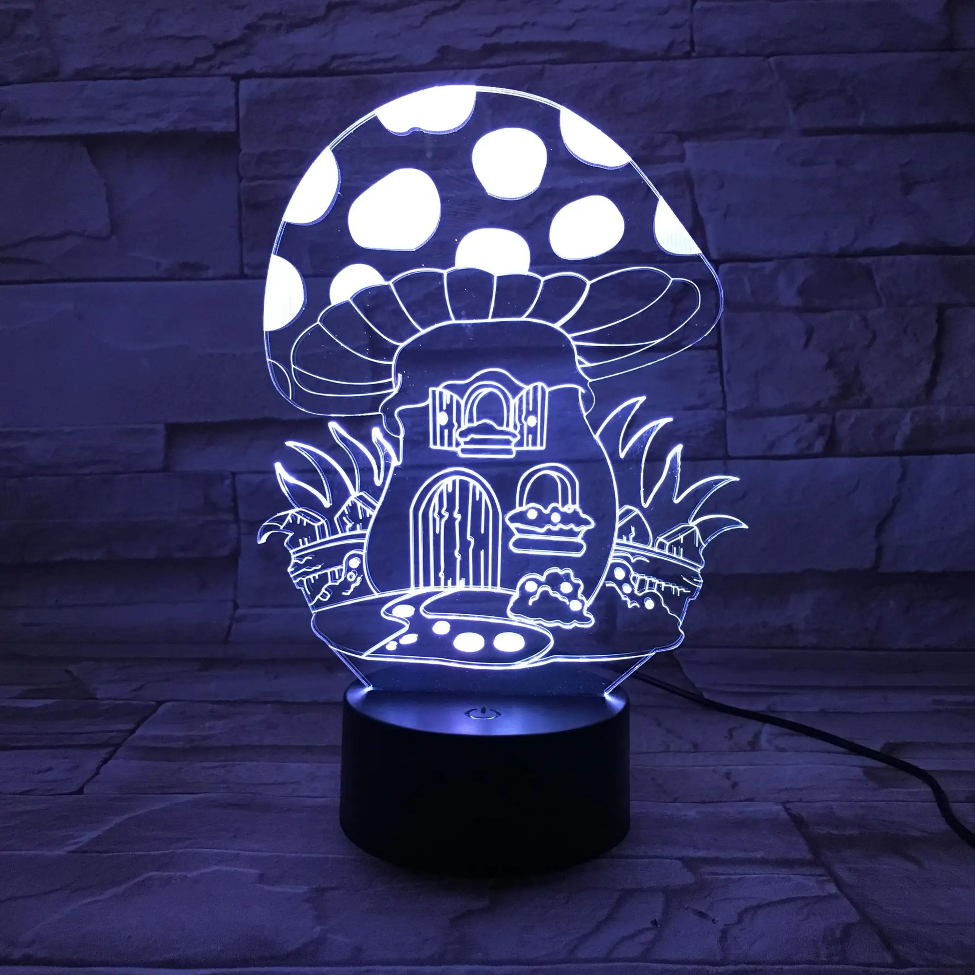 Mushroom Shape Led Night Lamp 3d Visualization Color Changing Light