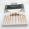 Private Label Cosmetics Makeup 10pcs Toothbrush Set Make Up Brushes Kit Rose Gold Oval Makeup Brush