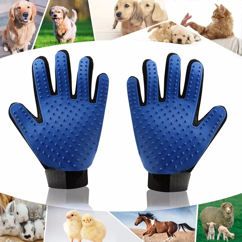 Efficient Deshedding Glove Soft Rubber Tips For Massage Hair Five