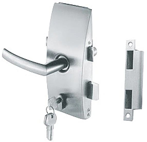 Security Frameless Glass Door Lock With Lever Handle Double Side Key
