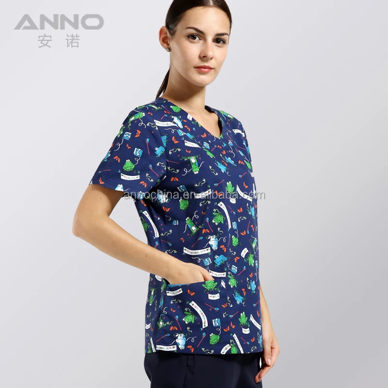 Hot selling Veterinary nurses uniform design pictures scrubs wholesale
