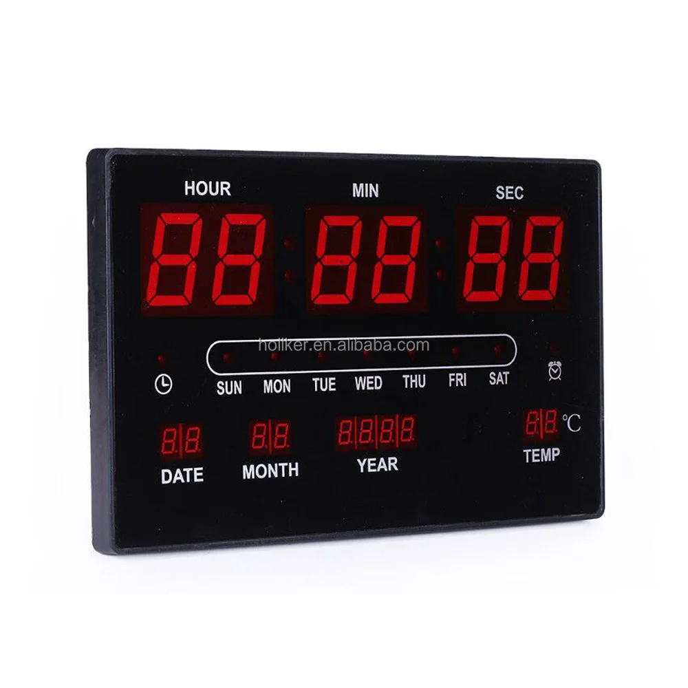 Rectangle Clock Display Rectangular Digital Wall Clock - Multifunction LED Display
