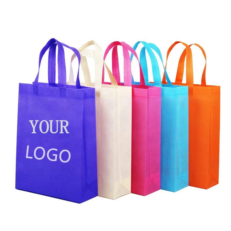 
Customized Logo Printed Tote Bag Foldable Reusable Shopping Folding Non Woven Bag With Handle 