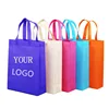 Customized Logo Printed Tote Bag Foldable Reusable Shopping Folding Non Woven Bag With Handle