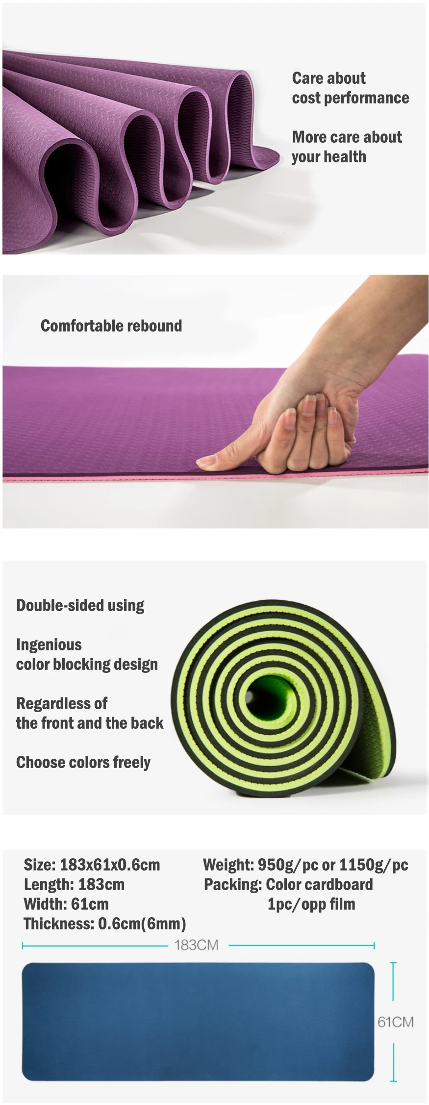 Amazon Hot Selling Eco Friendly Yoga Mats Double Layer Odorless