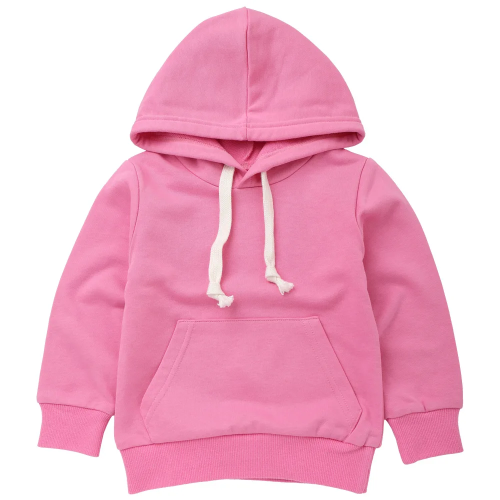 
Amazon hot sale100% cotton comfort soft solid color long sleeve fleece hoodie hooded girls and boys 